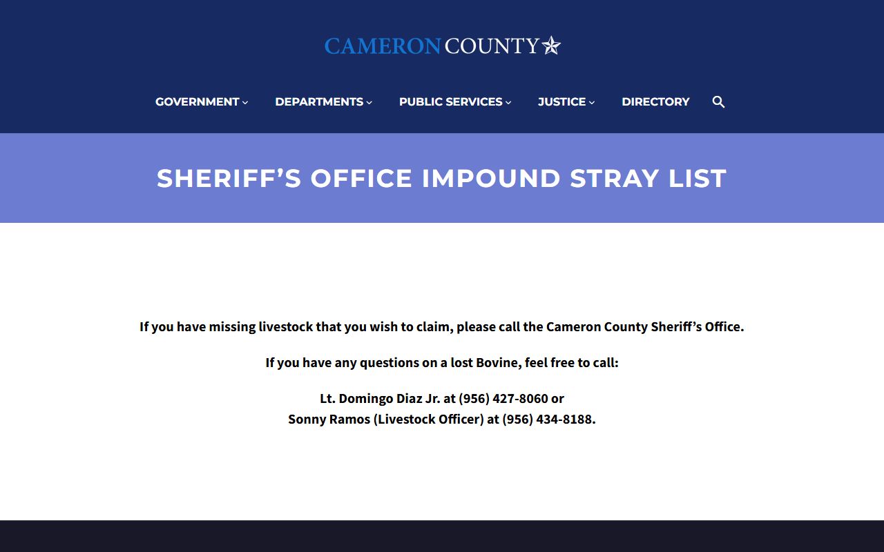 Cameron County phone directory clerk records portal