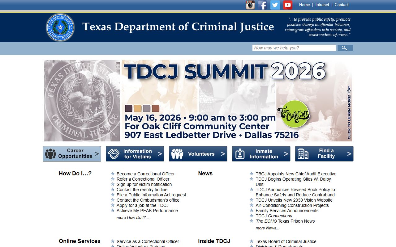 Texas phone directory inmate search through TDCJ